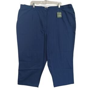 L.L. Bean ORIGINAL FIT Capri Women’s Size 26W Blue Cotton Wrinkle Resistant NEW